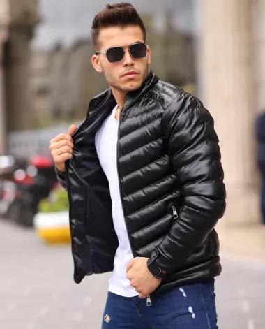 Geaca barbati groasa neagra de iarna 123440 116-5